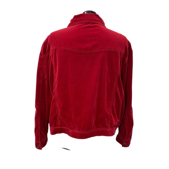 Bill Blass Women's Plus size 2X Red Rust Soft Velveteen Jacket - Picture 6 of 9